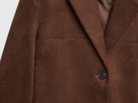 Однобортный жакет из замши, Оранжевый