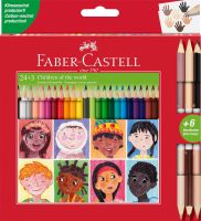 Набор карандашей цветные Faber-Castell "Дети мира" 24 цв., заточ.+3 цв, картон, европодвес.