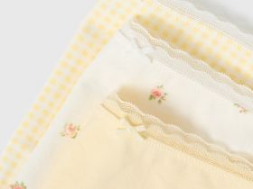 Классические трусы-брифы с принтом, 3 шт., Желтый