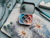 Палетка для красок "Венеция" 6х5 см, цвет черный, пластик черный