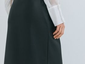 Юбка миди из искусственной кожи, Черный