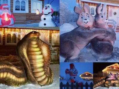 Якутянин более четверти века создает в родном селе снежные фигуры, чтобы порадовать детей