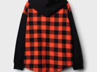 Рубашка текстильная с рукавами и капюшоном из трикотажа для мальчиков