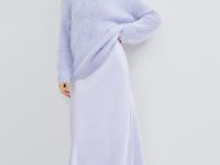 Сатиновая юбка А-силуэта, Фиолетовый