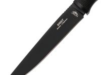 Туристический нож Кмет, сталь AUS-8, рукоять резинопластик черный