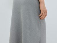 Юбка макси из поливискозы, Серый