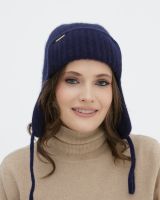 Ушанка из кашемира 3889 синяя