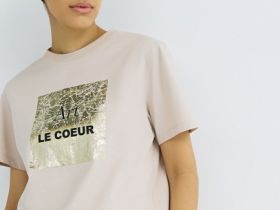 Футболка с принтом, Бежевый