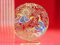 Закладка для книг с подвеской "Бабочки среди цветов" (латунь)