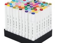 Набор двусторонних маркеров для скетчинга MESHU основные цвета 80 цв, текстильный чехол на молнии