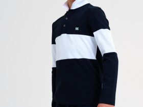 Сорочка трикотажная с воротником поло для мальчиков