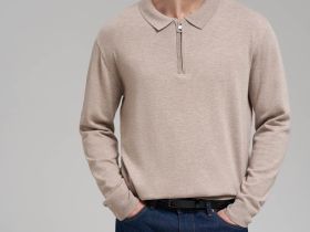 Джемпер-поло полуприлегающего кроя с шерстью