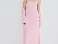 Платье макси на тонких бретелях, Розовый
