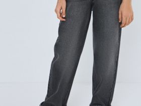 Прямые джинсы для девочек, Серый