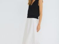 Атласная юбка из жатой ткани, Бежевый