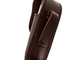 Автоматический многофункциональный нож Mikov Predator, сталь 420, рукоять рог оленя, чехол из кожи