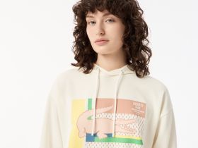 Женская короткая толстовка Lacoste с капюшоном