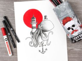 Набор для скетчинга Cretacolor "TattooSketching" 14 предметов