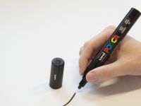 Маркер UNI "POSCA" PC-5M, 1,8-2,5 мм, наконечник пулевидный, цвет черный