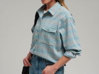 Рубашка прямого кроя в клетку
