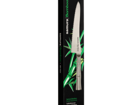 Кухонный нож для замороженных продуктов Samura Bamboo 196 мм, сталь AUS-8, рукоять сталь