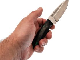 Нож Pocket Wolf Мини Тактик с долом, сталь CPR, рукоять G10/carbon, черно-зеленый