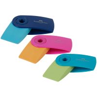 Ластик Faber-Castell "Sleeve Mini" 54*25*13 мм, прямоуг., пласт футляр, ассорти (тренд цвета)