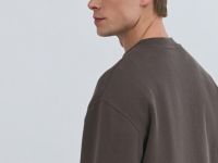 Свитшот с вырезом хенли, Коричневый