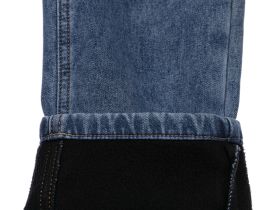 Брюки текстильные джинсовые утепленные флисом для девочек