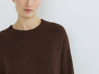 Вязаное платье с бахромой, Коричневый