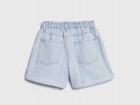 Джинсовые шорты на резинке с поясом, Голубой