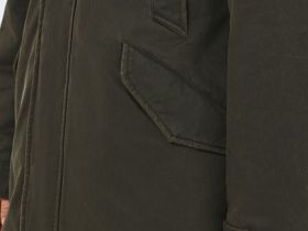 Удлинённая утеплённая парка с капюшоном, Зеленый