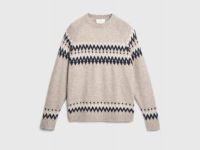 Джемпер с жаккардовым узором, Бежевый