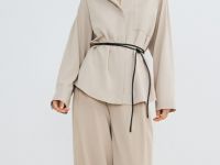 Рубашка с поясом-шнуром, Бежевый