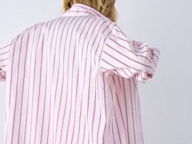 Рубашка пижамная в полоску, Розовый
