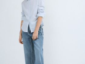 Джинсы Straight для девочек, Голубой