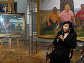 Представлена ранняя версия картины «Народные писатели Якутии» Афанасия Осипова