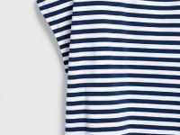 Футболка в полоску со спущенным плечом, Синий