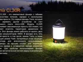 Фонарь Fenix CL30R, черный