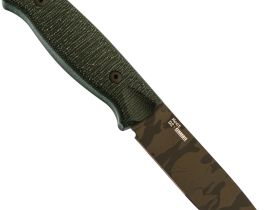 Охотничий нож Hot Knife Hoot, сталь D2 cerakote camo, рукоять зелёная микарта