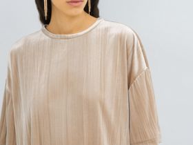 Бархатная футболка, Бежевый