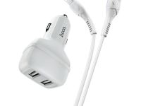 Автомобильное зарядное устройство Hoco Z36 Leader 2xUSB/кабель USB- Lightning 2.4A (белый)