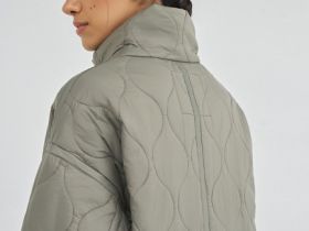 Стёганая утеплённая куртка с воротником-стойкой, Желтый