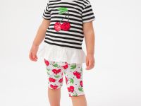 Брюки детские трикотажные для девочек (легинсы укороченные), 2 пары в комплекте