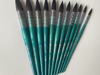 Кисть белка премиум 6 Art Secret, французское крепление, голубая коротка ручка, 18SRQ