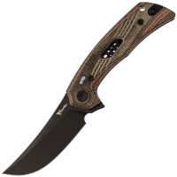 Складной нож Reate PL-7 PVD, сталь Nitro-V, рукоять микарта, черно-красный