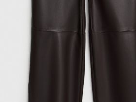 Прямые брюки из искусственной кожи, Фиолетовый