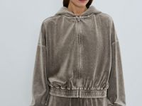 Толстовка из бархата, Бежевый