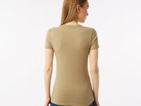 Женская хлопковая футболка Lacoste классического приталенного кроя