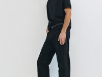 Футболка из мерсеризованного хлопка с принтом, Черный